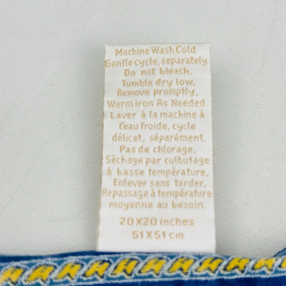 Williams Sonoma Provence Blue Napkin Set of 4 Floral Leaf Bees 20x20 Cotton